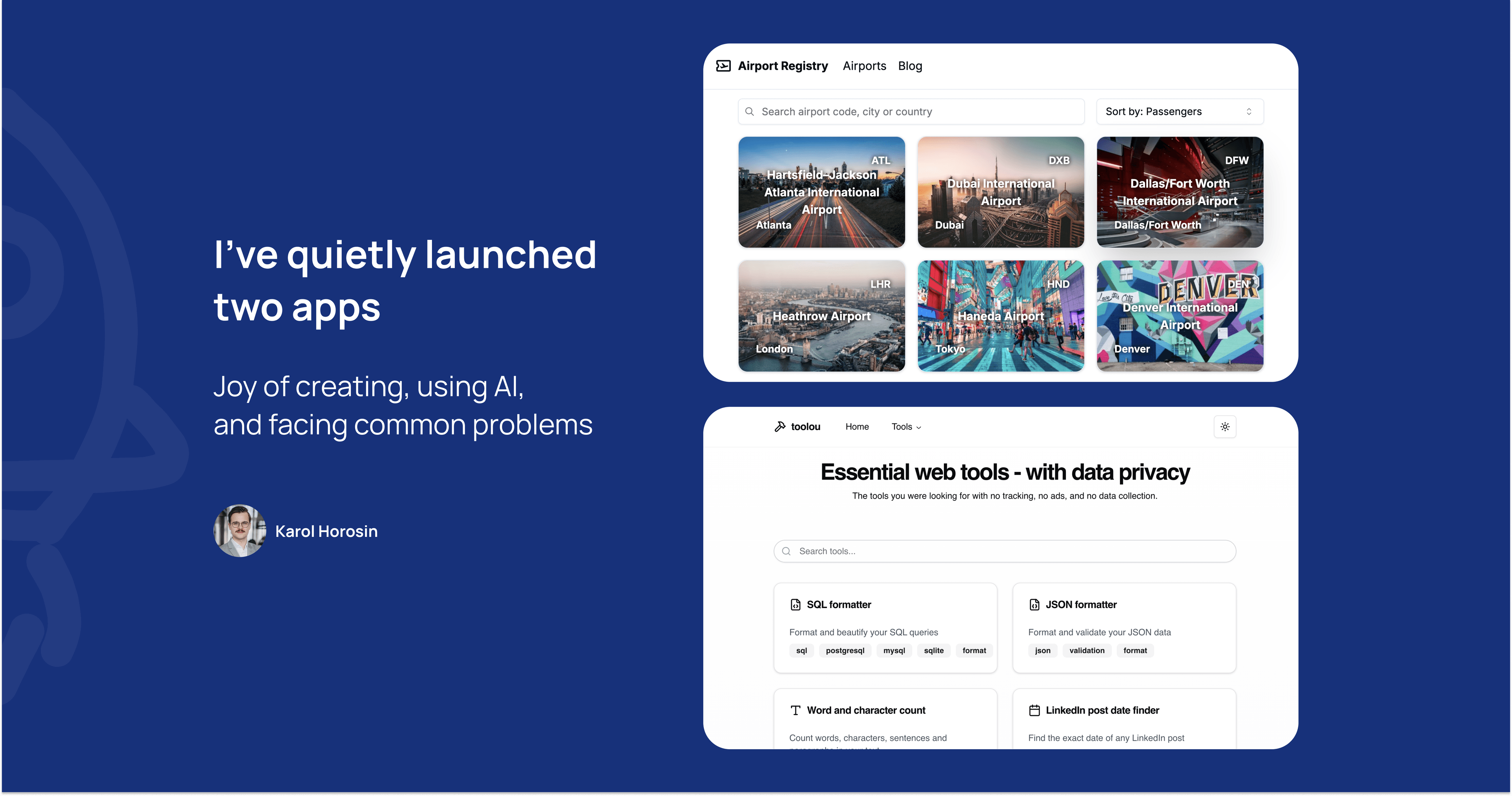 I’ve quietly launched two apps